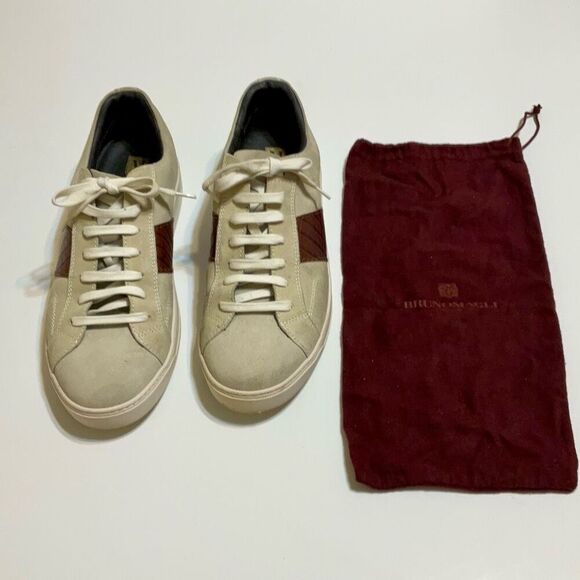 Bruno Magli Justice Men’s Suede Sneakers, Size 13, Tan and Brown Croc with Shoeb - Picture 15 of 16